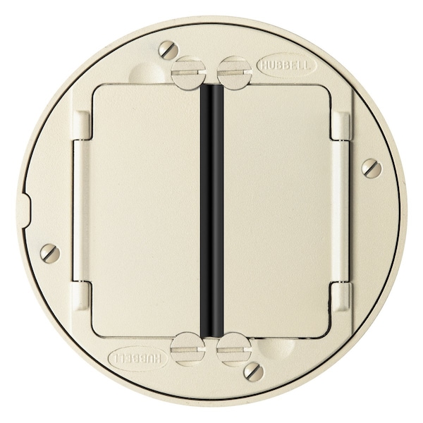 Hubbell Wiring Device-Kellems Electrical Box Cover, Round, Composite, Flush Cover - S1TFCI