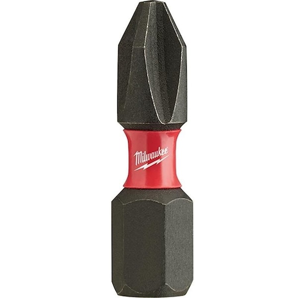 Milwaukee Tool SHOCKWAVE Insert Bit, 2 Drive, Phillips Drive, 14 in Shank, Hex Shank, 1 in L, Steel - 48-32-4712