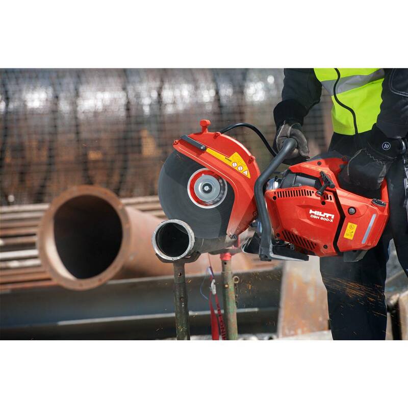 Hilti 14 .6 pulgadas x 12.8 pulgadas Sierra de hormigón para albañilería con freno de hoja y (10) hojas abrasivas de corte de cubierta metálica - 3602055