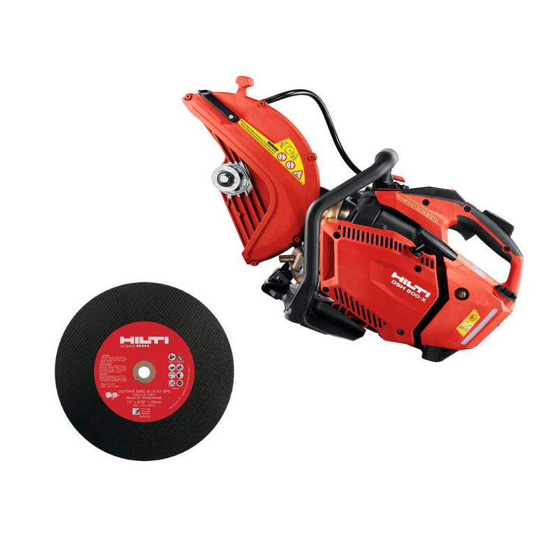Hilti 14 .6 pulgadas x 12.8 pulgadas Sierra de hormigón para albañilería con freno de hoja y (10) hojas abrasivas de corte de cubierta metálica - 3602055