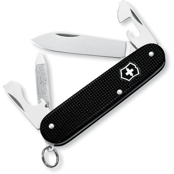 Swiss Army Brands 2024 Victorinox 56044 Cadet, Black Alox, Ribbed, Blister - VIC-0.2601.23R-X2