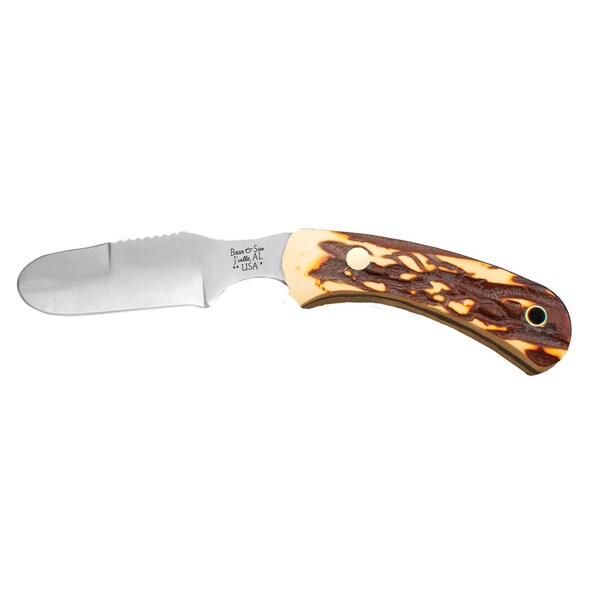 Bear & Sons Cutlery 2023 Bear 6 1/2' Stag Delrin Ergonomic Skinner - BEA-SD43