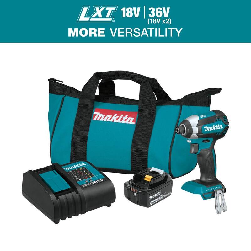 Kit de taladro de impacto inalámbrico Makita 18V LXT de iones de litio sin escobillas con (1) batería de 3.0Ah - XDT131