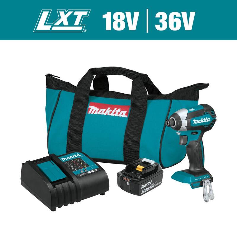 Kit de taladro de impacto inalámbrico Makita 18V LXT de iones de litio sin escobillas con (1) batería de 3.0Ah - XDT131
