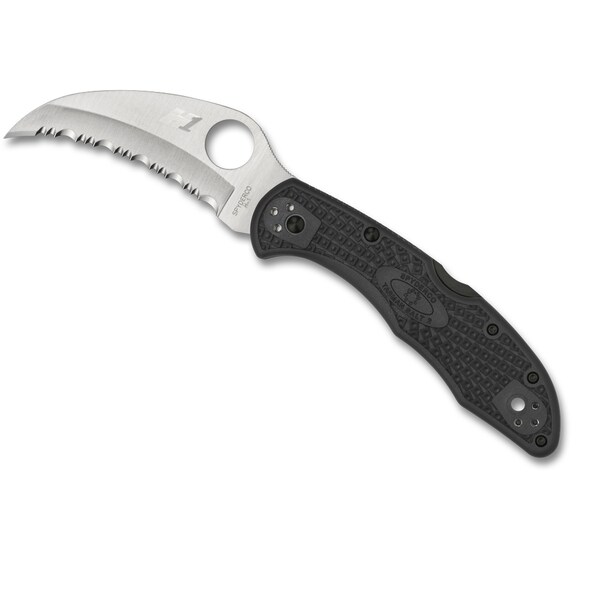 Spyderco 2024 Spyderco Tasman Salt 2 Lightweight Black H1 Serrated - SPY-C106SBK2