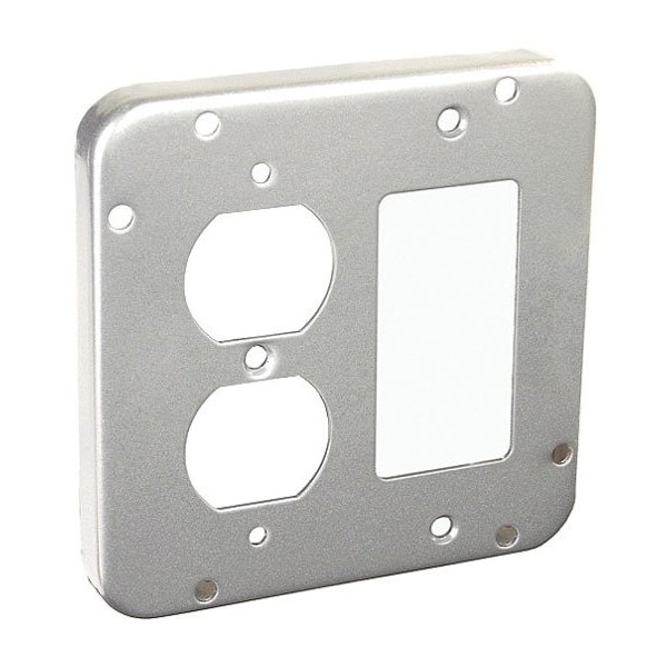 Southwire Electrical Box Cover, Square, Galvanized Steel, GFCI, Duplex and Raised Cover - 72C51