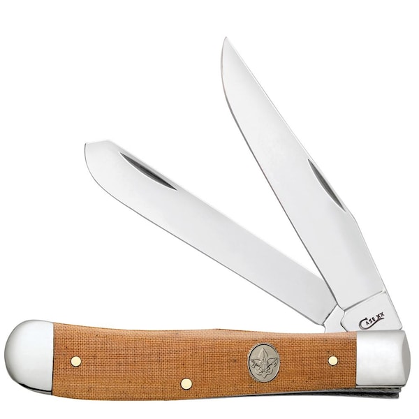 Case Cutlery 2023 Case Bsa Brown Canvas Laminate Trapper 10254 Ss - CAS-18051