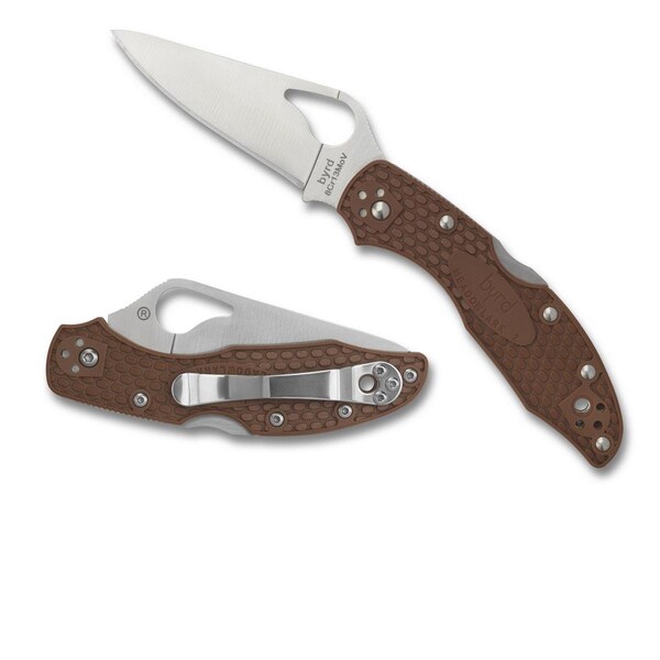 Sujetadores 2.9 in. Meadowlark2 Folder Plain Blade with Brown FRN Handle - SU3778922