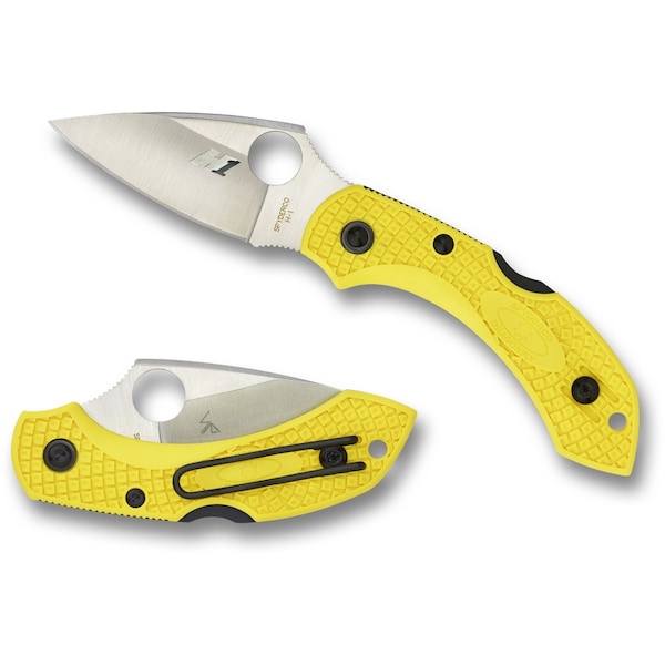 Spyderco 2024 Spyderco Dragonfly 2 Salt Lightweight Yellow H1 Plain - SPY-C28PYL2