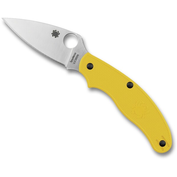 Spyderco 2024 Spyderco Uk Penknife, Lightweight Yellow, Plain Lc200N Steel, Reveal 7 - SPY-C94PYL