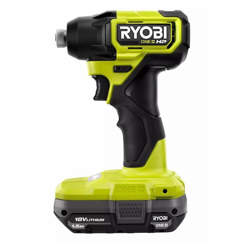 RYOBI ONE+ HP 18V Juego de Impacto Inalámbrico Compacto sin Escobillas de 1/4 in. con (2) Baterías de 1.5 Ah, Cargador y Bolsa - PSBID01K