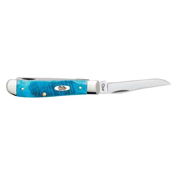 Case Cutlery 2023 Case Caribbean Blue Bone Sawcut Jig Mini Trapper 6207 Ss - CAS-25593