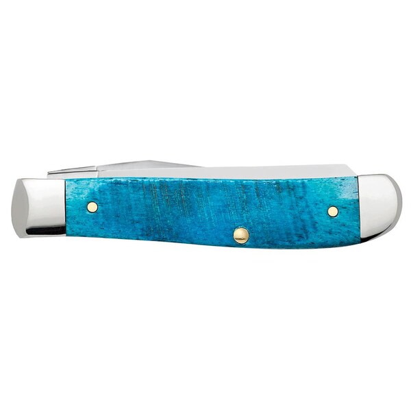 Case Cutlery 2023 Case Caribbean Blue Bone Sawcut Jig Mini Trapper 6207 Ss - CAS-25593