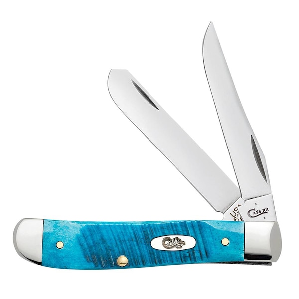 Case Cutlery 2023 Case Caribbean Blue Bone Sawcut Jig Mini Trapper 6207 Ss - CAS-25593