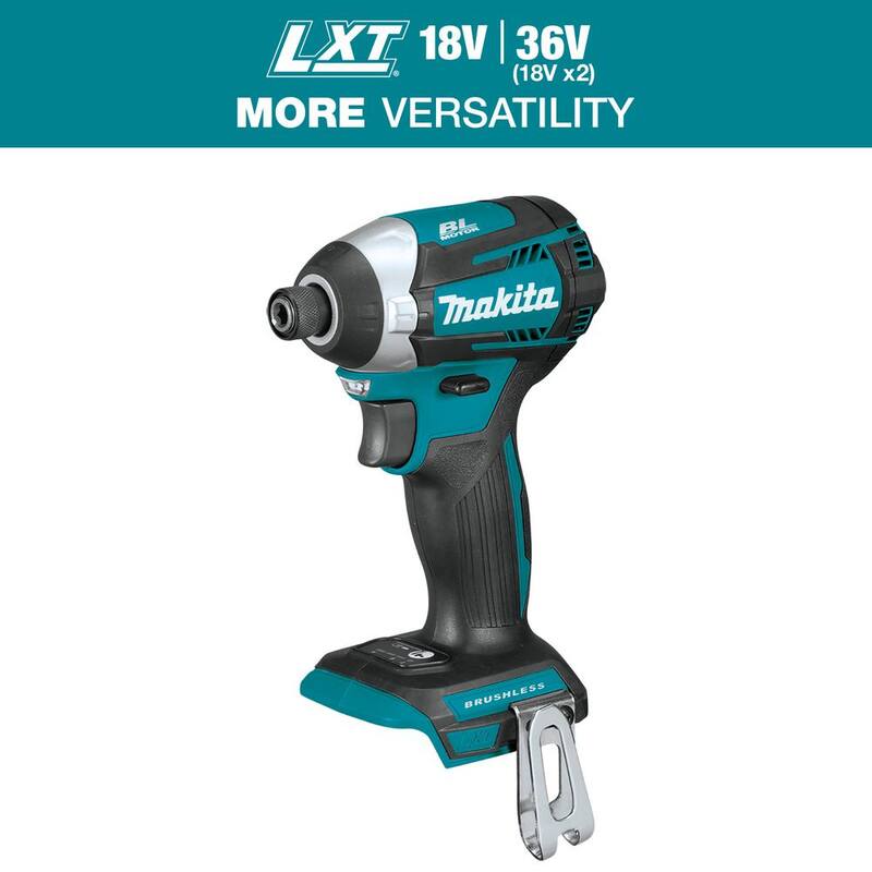 Controlador de impacto inalámbrico Makita 18V LXT de iones de litio sin escobillas de 1/4 de pulgada con modo de cambio rápido de 3 velocidades (sólo herramienta) - XDT14Z.