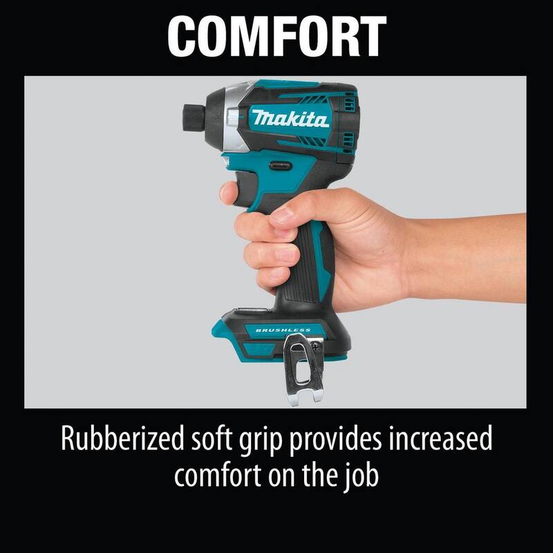 Controlador de impacto inalámbrico Makita 18V LXT de iones de litio sin escobillas de 1/4 de pulgada con modo de cambio rápido de 3 velocidades (sólo herramienta) - XDT14Z.