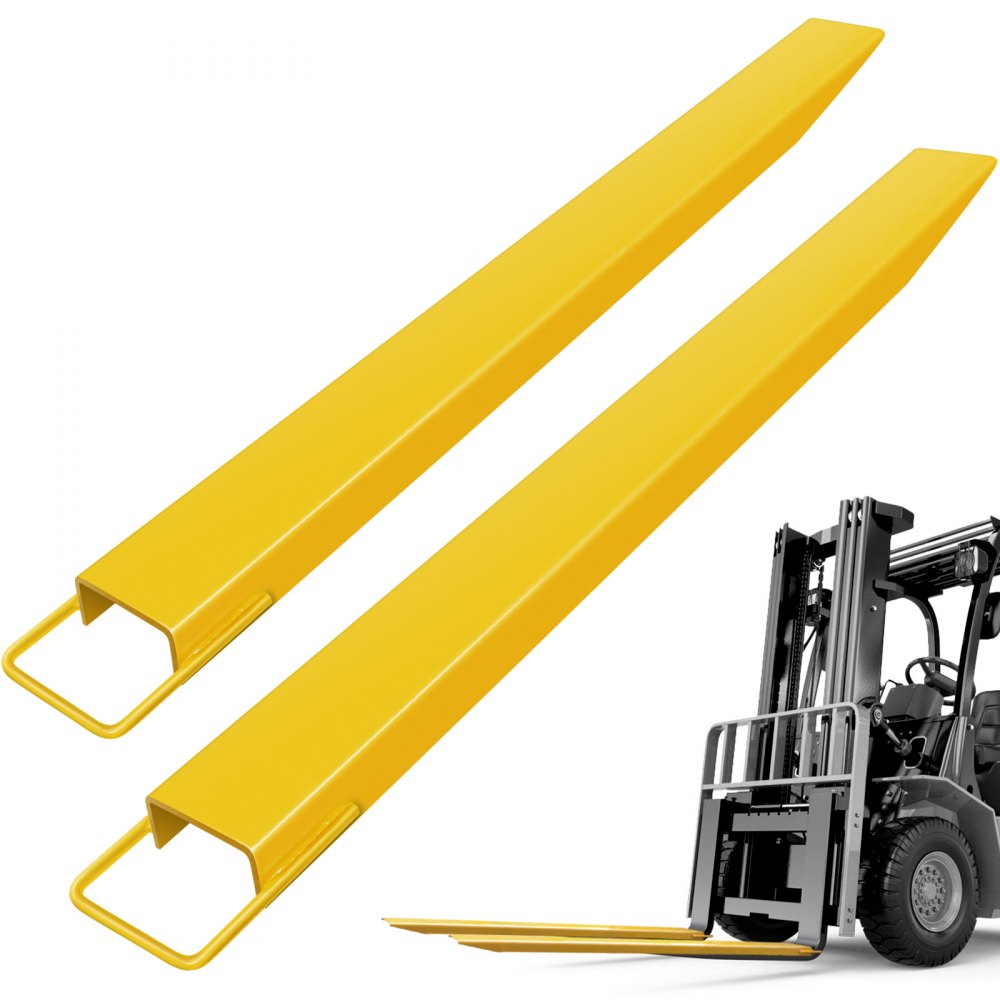 VEVOR Pallet Fork Extension 84 Inch Length 4.5 Inch Width, Heavy Duty Alloy Steel Fork Extensions for forklifts, 1 Pair Forklift Extension, Yellow - HCTEX844JC0000001V0
