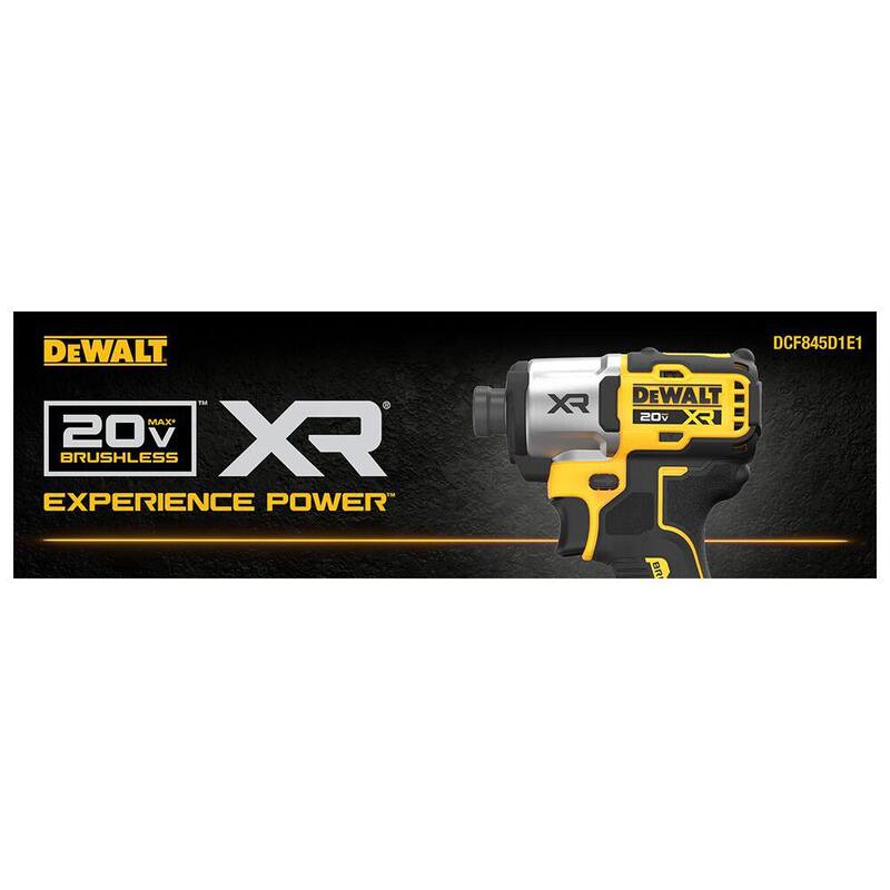 DEWALT 20V MAX XR Kit de Impacto Inalámbrico sin Escobillas de Litio-Ion de 1/4 de pulgada y 3 velocidades con baterías de 2Ah y 1.7Ah, cargador y estuche - DCF845D1E1