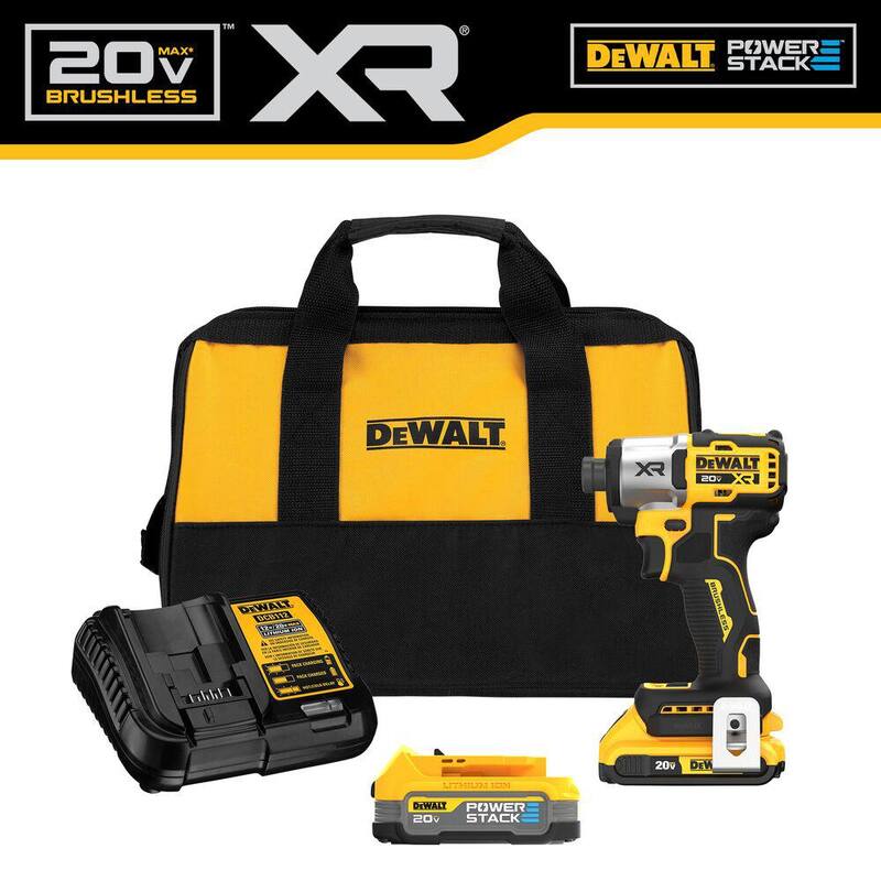 DEWALT 20V MAX XR Kit de Impacto Inalámbrico sin Escobillas de Litio-Ion de 1/4 de pulgada y 3 velocidades con baterías de 2Ah y 1.7Ah, cargador y estuche - DCF845D1E1