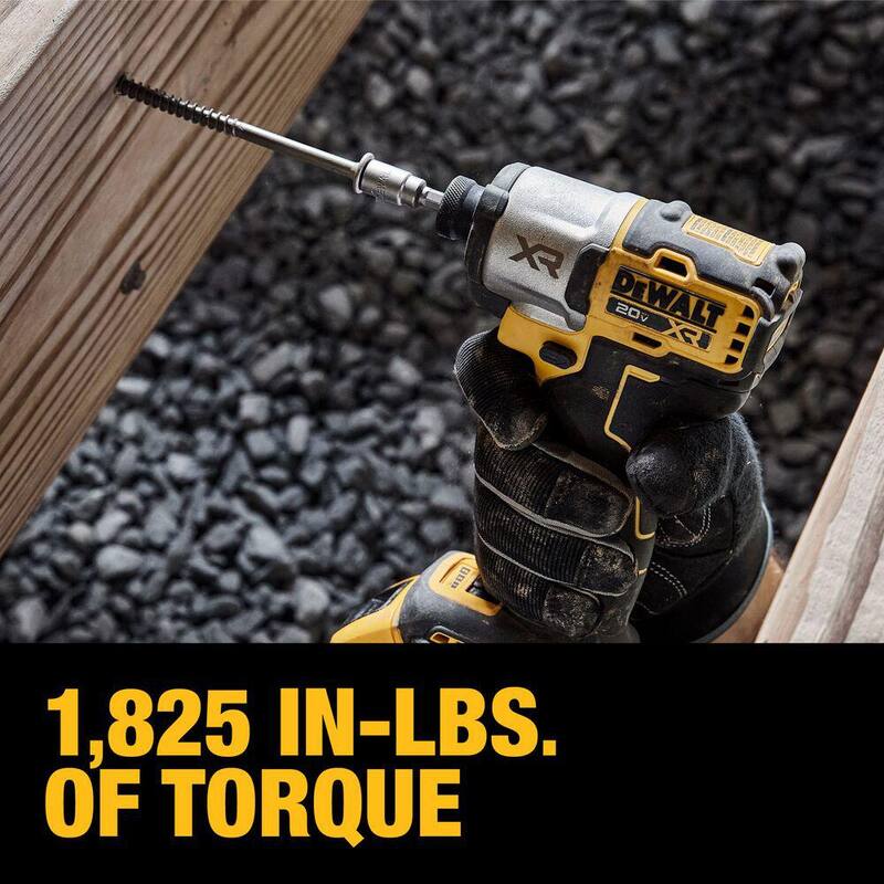 DEWALT 20V MAX XR Kit de Impacto Inalámbrico sin Escobillas de Litio-Ion de 1/4 de pulgada y 3 velocidades con baterías de 2Ah y 1.7Ah, cargador y estuche - DCF845D1E1