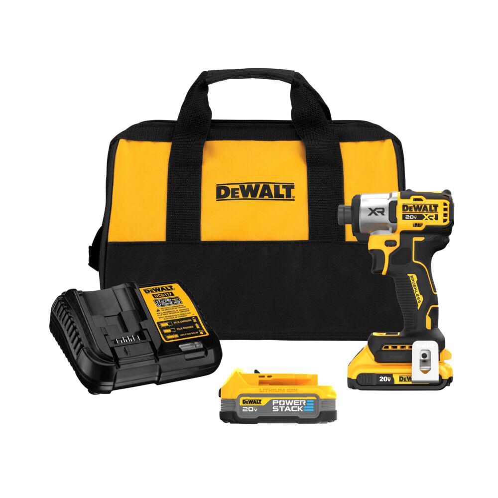 DEWALT 20V MAX XR Kit de Impacto Inalámbrico sin Escobillas de Litio-Ion de 1/4 de pulgada y 3 velocidades con baterías de 2Ah y 1.7Ah, cargador y estuche - DCF845D1E1