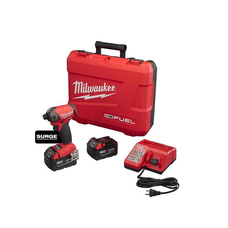 Milwaukee M18 FUEL SURGE 18V Lithium-Ion Brushless Cordless 1/4 in. Hex Impact Driver Compact Kit with Two 5.0 Ah Batteries - 2760-22

Milwaukee M18 FUEL SURGE 18V Destornillador de impacto inalámbrico hexagonal de 1/4 pulgadas con motor sin escobillas y dos baterías de 5.0 Ah - 2760-22