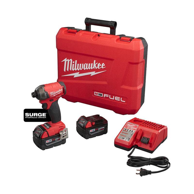 Milwaukee M18 FUEL SURGE 18V Lithium-Ion Brushless Cordless 1/4 in. Hex Impact Driver Compact Kit with Two 5.0 Ah Batteries - 2760-22

Milwaukee M18 FUEL SURGE 18V Destornillador de impacto inalámbrico hexagonal de 1/4 pulgadas con motor sin escobillas y dos baterías de 5.0 Ah - 2760-22