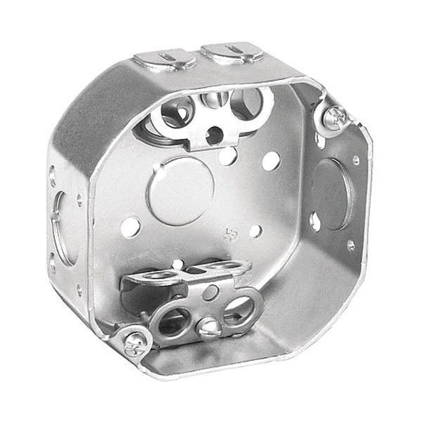 Southwire Electrical Box, 14 cu in, Octagon Box Type, Steel, Octagon Shape - 54151-BX