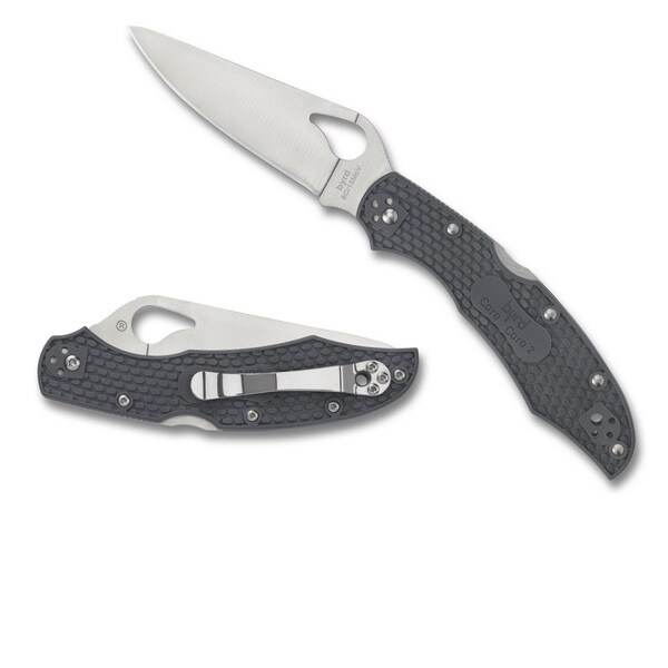 Byrd 3.8 in. Cara Cara2 Folding Plain Blade with Gray FRN Handle - BY03PGY2
