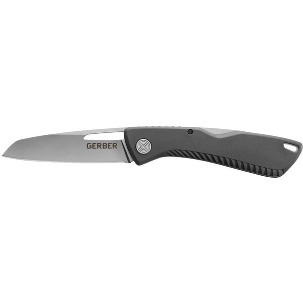 Gerber Folding Knife, 3.2 in L Blade, Stainless Steel Blade, Gray Handle - 31-003215