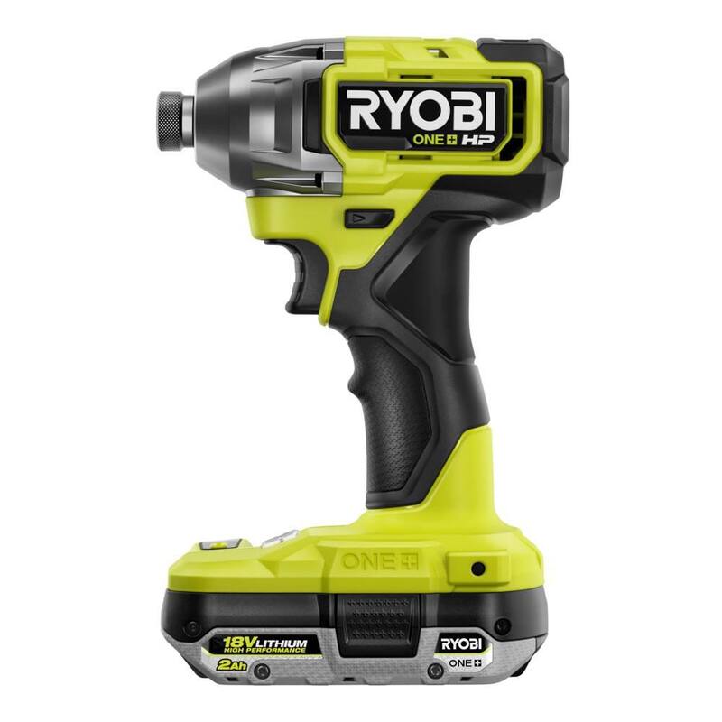 Kit de destornillador de impacto inalámbrico sin escobillas RYOBI ONE+ HP de 18V 1/4 in, 4 modos con (2) baterías de alto rendimiento de 2.0 Ah, cargador, bolsa - PBLID02K.