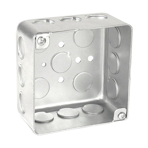 Southwire Electrical Box, 30.3 cu in, Square Box Type, 4 Gangs, Steel, Square Shape - 52171-1/2DR