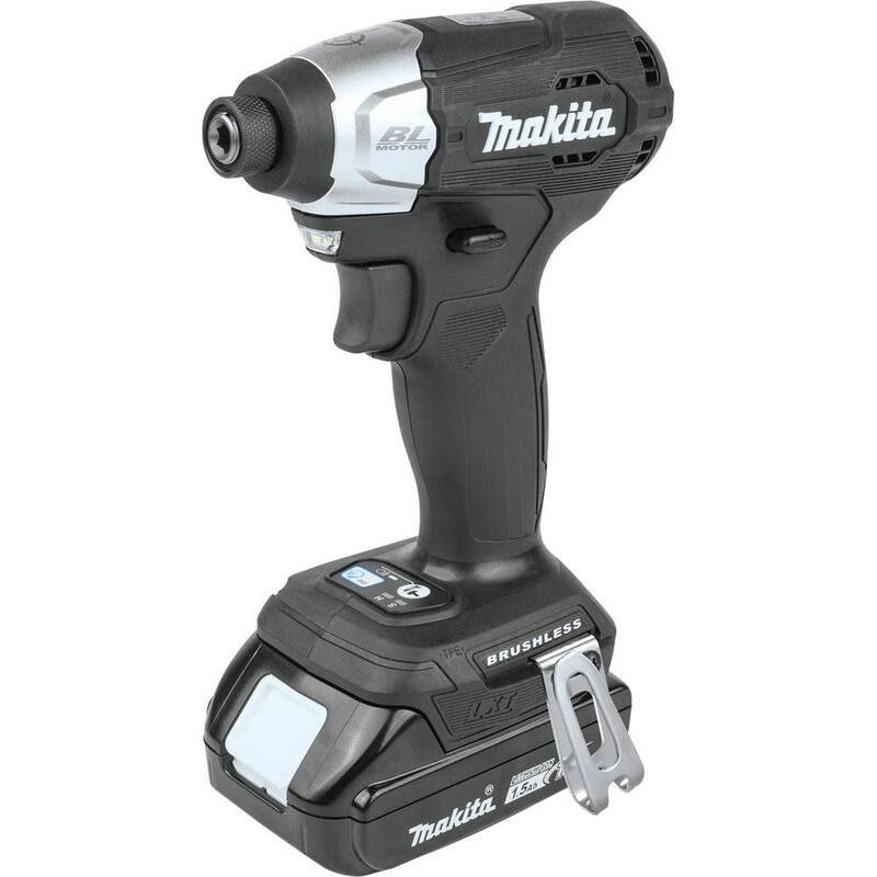 Paquete de Atornillador de Impacto a Batería sin Escobillas de Iones de Litio Subcompacto de 18V LXT de Makita con Velocidad Variable (1.5Ah) - XDT18SY1B