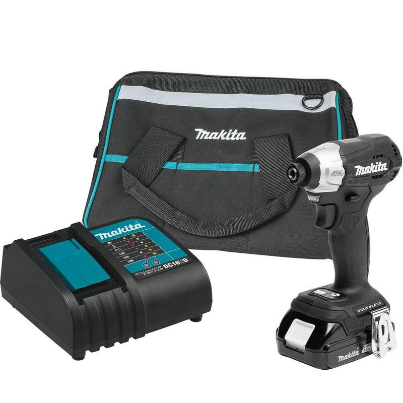 Paquete de Atornillador de Impacto a Batería sin Escobillas de Iones de Litio Subcompacto de 18V LXT de Makita con Velocidad Variable (1.5Ah) - XDT18SY1B