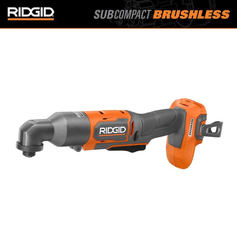 Controlador de impacto angular derecho inalámbrico sin escobillas RIDGID 18V SubCompact (Herramienta solamente) - R87730B