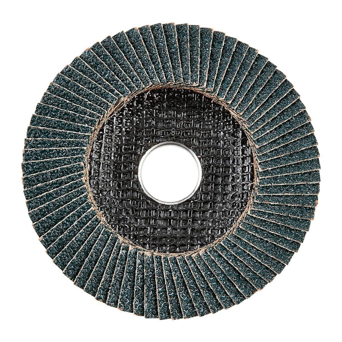 Disco de láminas Bauer de 4-1/2 pulgadas x 7/8 pulgadas, grano 40, Tipo 27, con respaldo de fibra de vidrio y grano de circonio - 57764