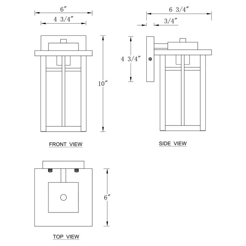 Luminarias de pared exteriores con luz dura con acabado mate negro Cattleya C, con cristal de agua, no incluye bombillas (paquete de 2) - HCA2429-2W