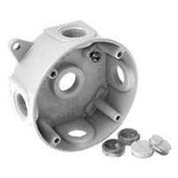 Perfecttwinkle Weatherproof Round Box 5-1/2 outlets White 5361-1 - PE437017