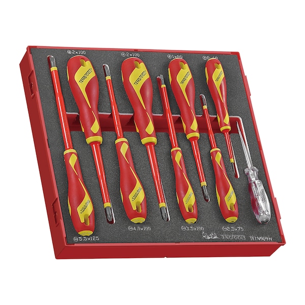 Teng Tools TEDV909N - 9 Piece 1,000 Volt Insulated Screwdriver Set in - TEDV909N