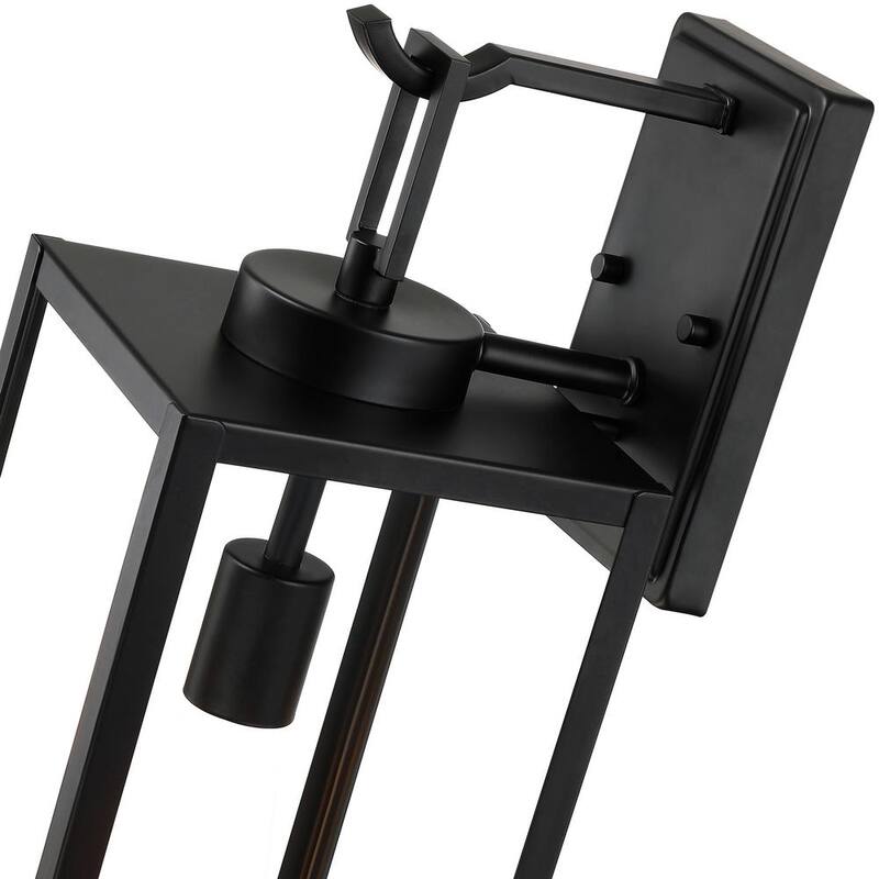 Lámpara de pared grande para exteriores Uixe 22 pulgadas, 1 luz, acabado negro mate con jaula clásica y cristal transparente - SSL-12191L