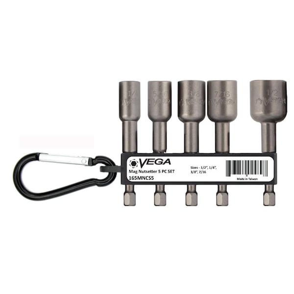 Vega Driver Bit and Nut Setter Set, 6 pieces - V4N2B3