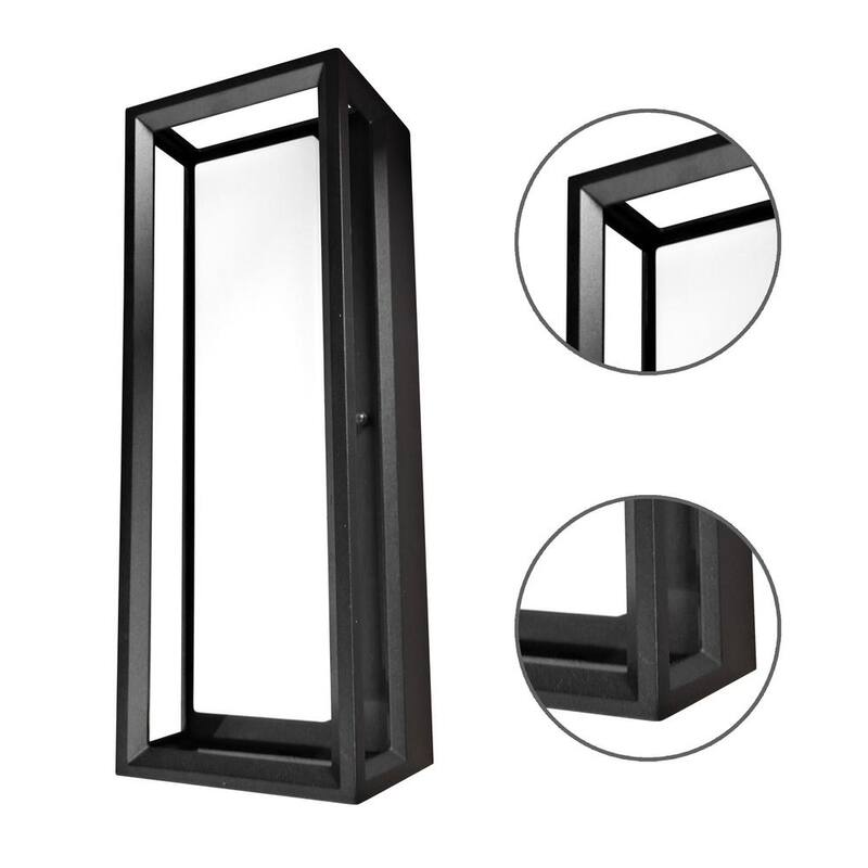 Colección de decoración para el hogar Rockwood de 14.93 pulgadas en negro, moderna luz de pared exterior con cambio de color LED integrado (1 paquete) alimentada por Hubspace - G19226