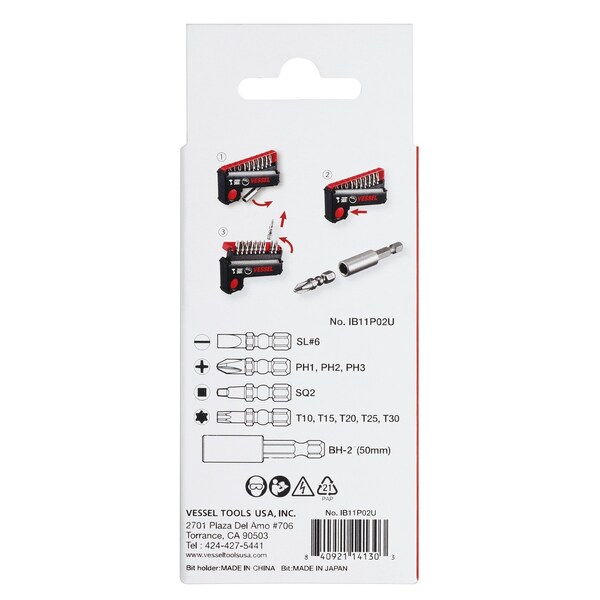 Vessel Torsion Bit, 11PCS Set, Pop-Up Case - IB11P02U