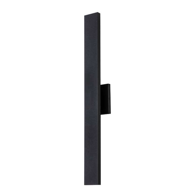 Lámpara de pared de exterior LED con 2 luces de aluminio negro mate, duro, HLA2280-LW 32 pulgadas (1 paquete)