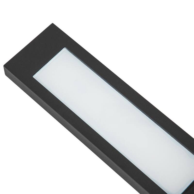 Lámpara de pared de exterior LED con 2 luces de aluminio negro mate, duro, HLA2280-LW 32 pulgadas (1 paquete)