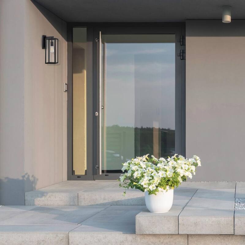 Foco de Pared de Una Luz Hurley Negro Moderno para Interior/Exterior de Globe Electric - 44314