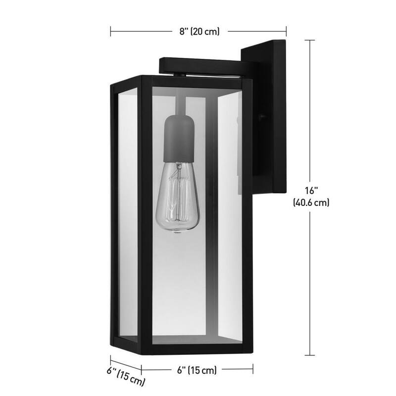 Foco de Pared de Una Luz Hurley Negro Moderno para Interior/Exterior de Globe Electric - 44314