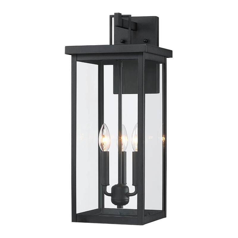 Lámpara de pared exteriores grande negra de 3 luces TRUE FINE Trevot de 22.5 pulgadas - TD40019OT.