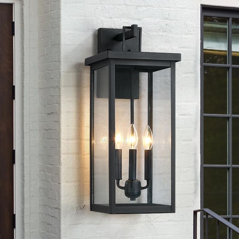 Lámpara de pared exteriores grande negra de 3 luces TRUE FINE Trevot de 22.5 pulgadas - TD40019OT.