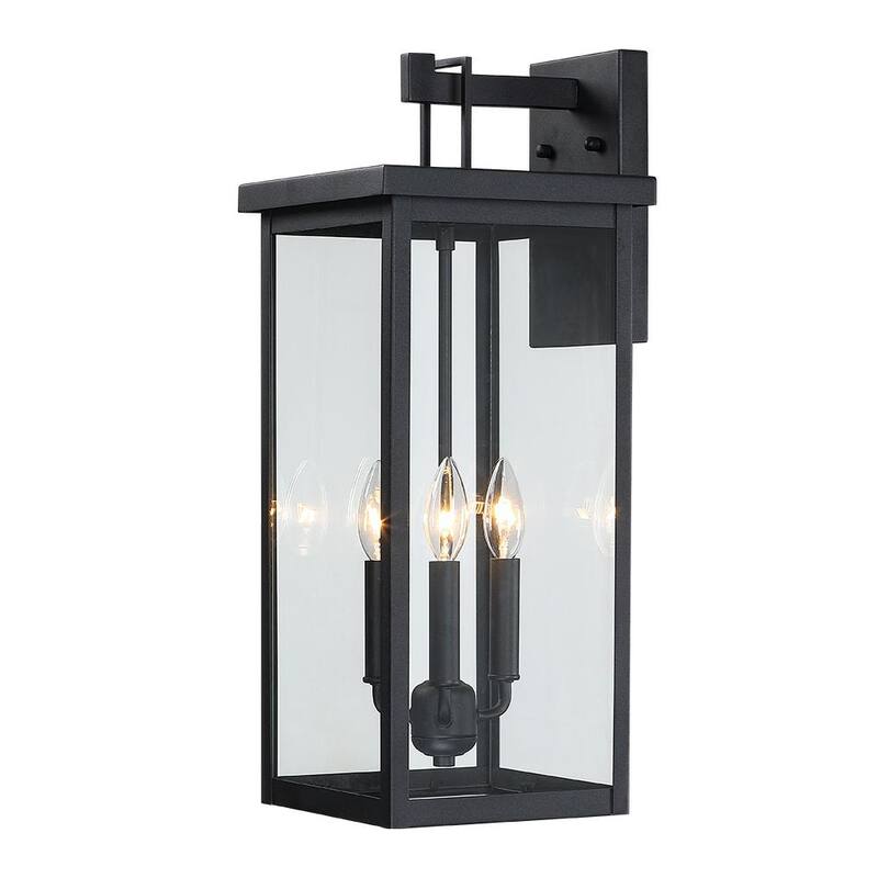 Lámpara de pared exteriores grande negra de 3 luces TRUE FINE Trevot de 22.5 pulgadas - TD40019OT.